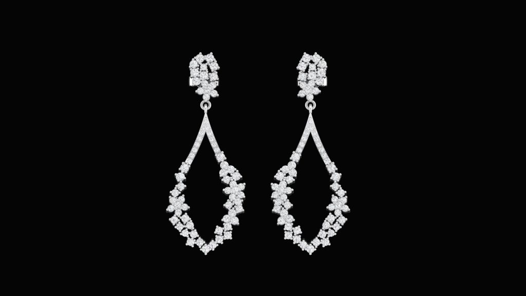 Diamond dangle earrings