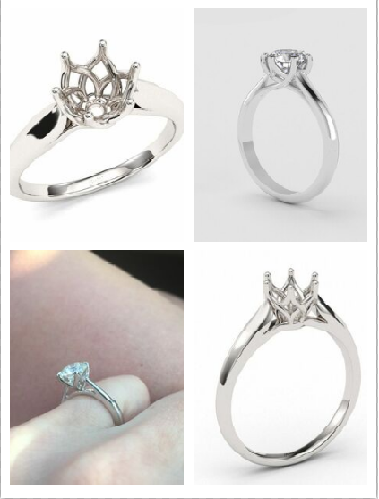 Crossing Style Six Prong Cathedral Ring Setting | 6 prong engagement ring