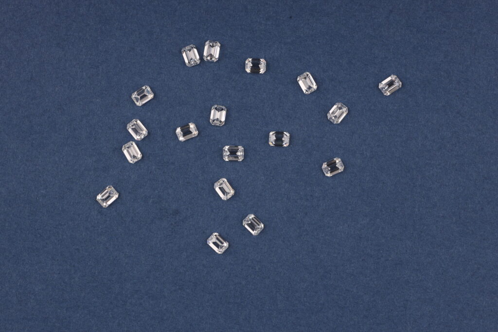 Emerald Cut Small Melee Diamonds