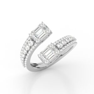 Elegant diamond baguette ring