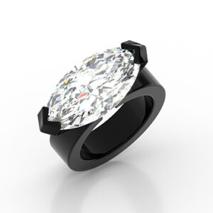 black gold marquise diamond ring