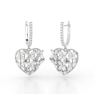 diamond heart earrings