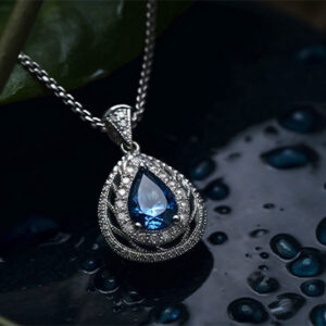 fancy blue color diamond necklace