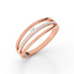 Rose gold ring with diamonds