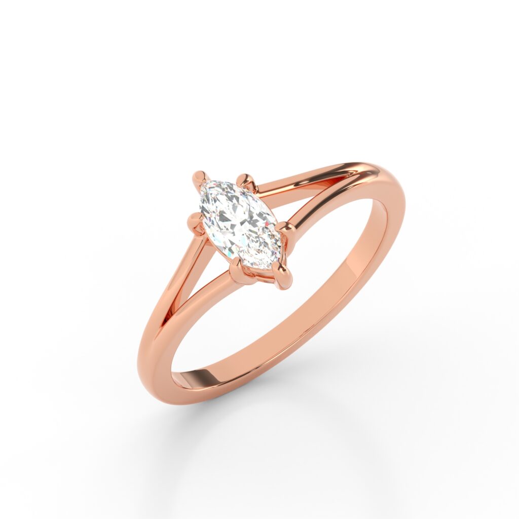 Rose gold solitaire lab grown ring