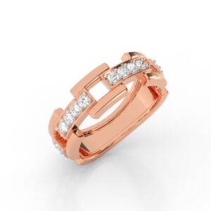 Rose gold diamond studded ring