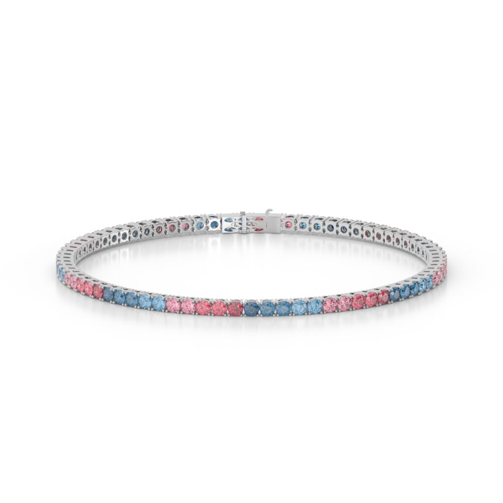 color diamond tennis bracelet