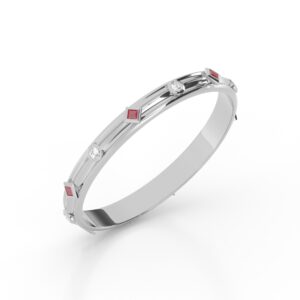 diamond white gold bangle