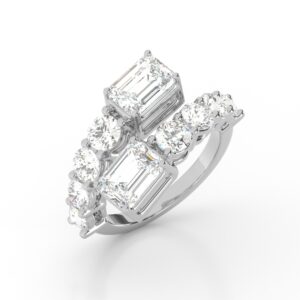 diamond open band ring