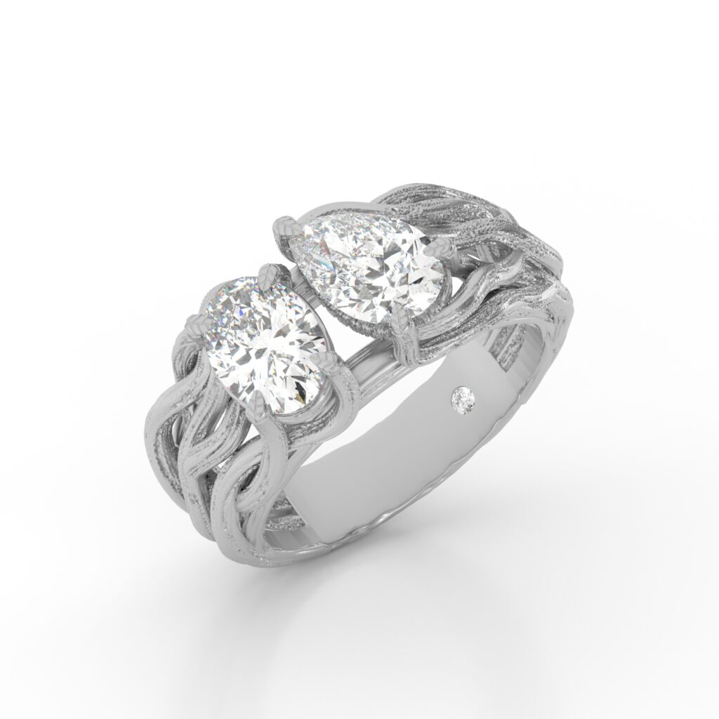 Design Trends in Toi et Moi Engagement Rings | White gold