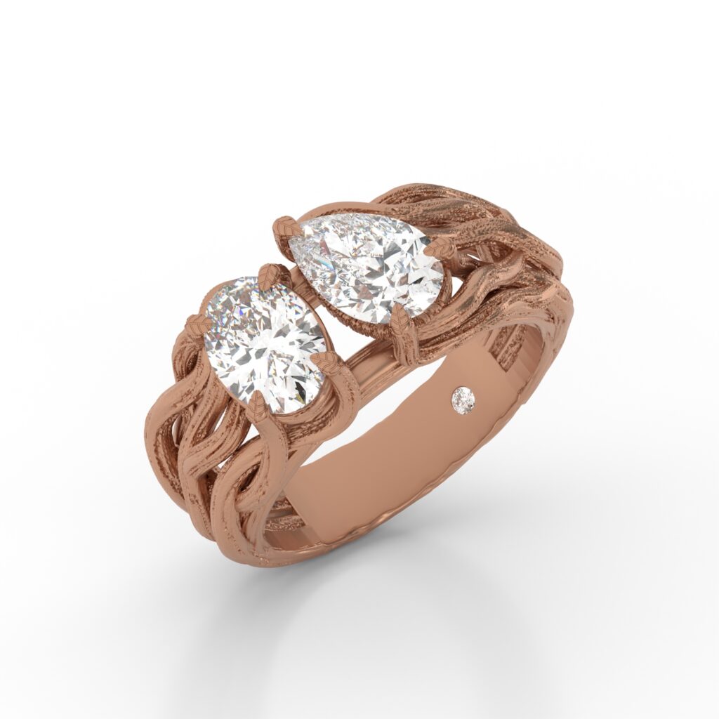 Design Trends in Toi et Moi Engagement Rings | Rose gold