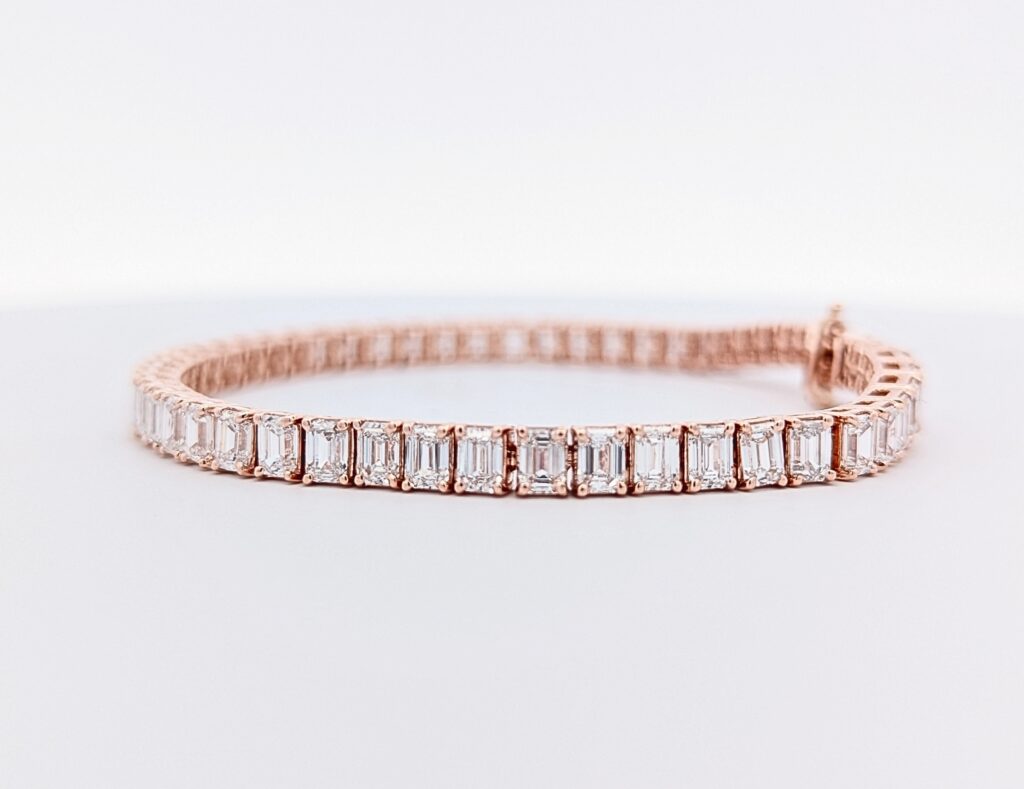 Lab created Rose Gold Tennis Bracelet