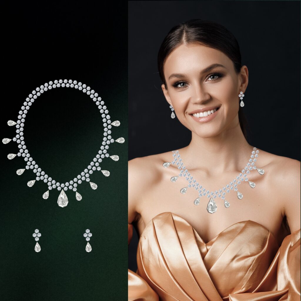 high jewelry lab diamond necklace set