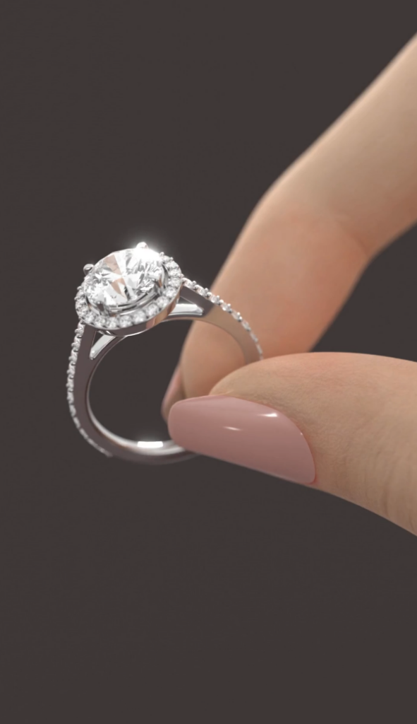 3d photo of diamond solitaire ring