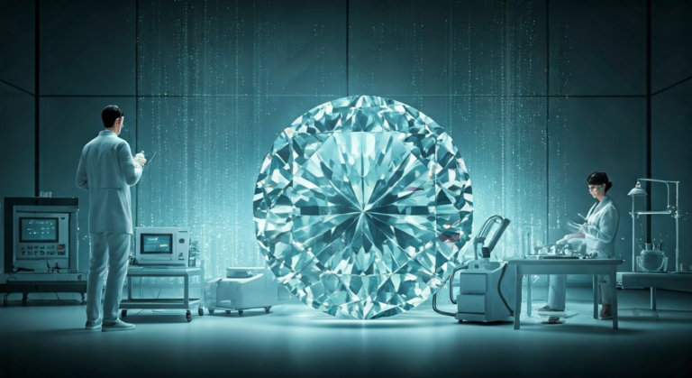 Who benefits from the production of lab-grown diamonds