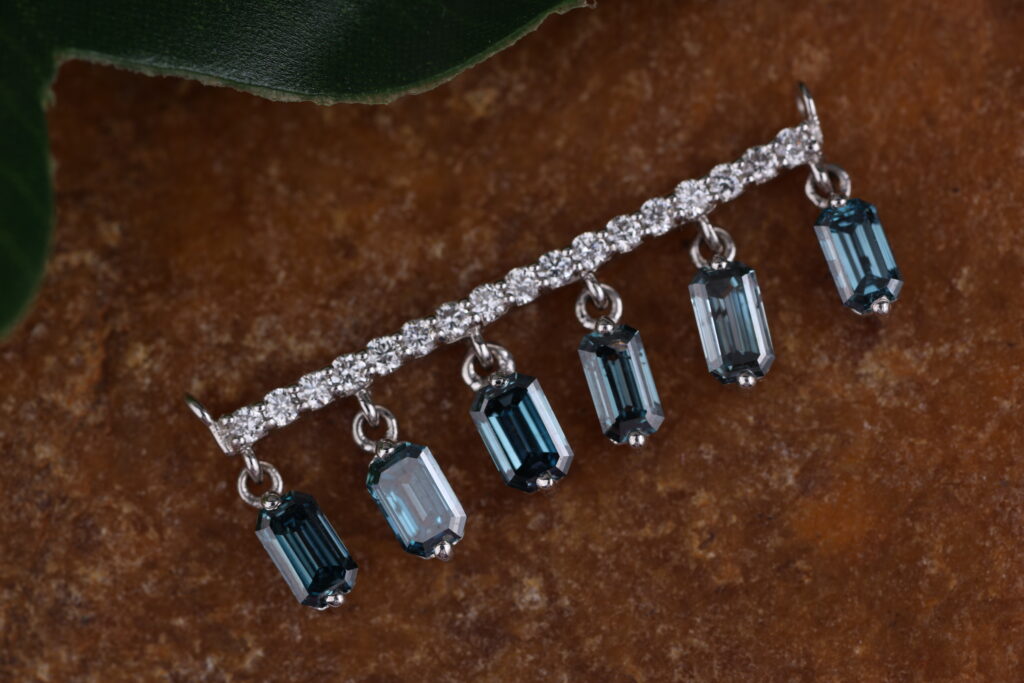 fancy blue color diamond necklace pendant