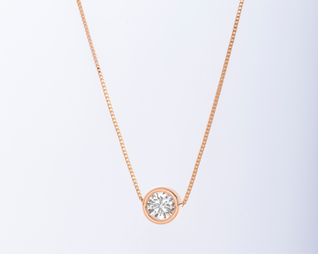 diamond bezel strand necklace​

