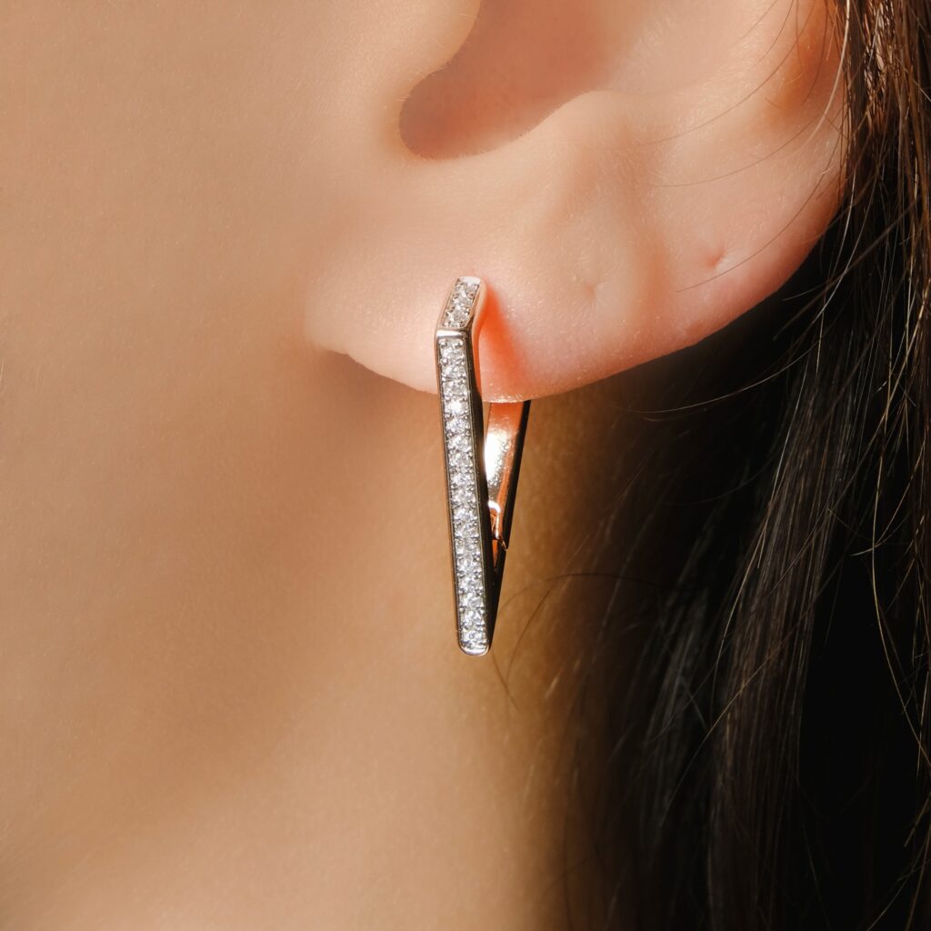 fancy diamond hoops earrings