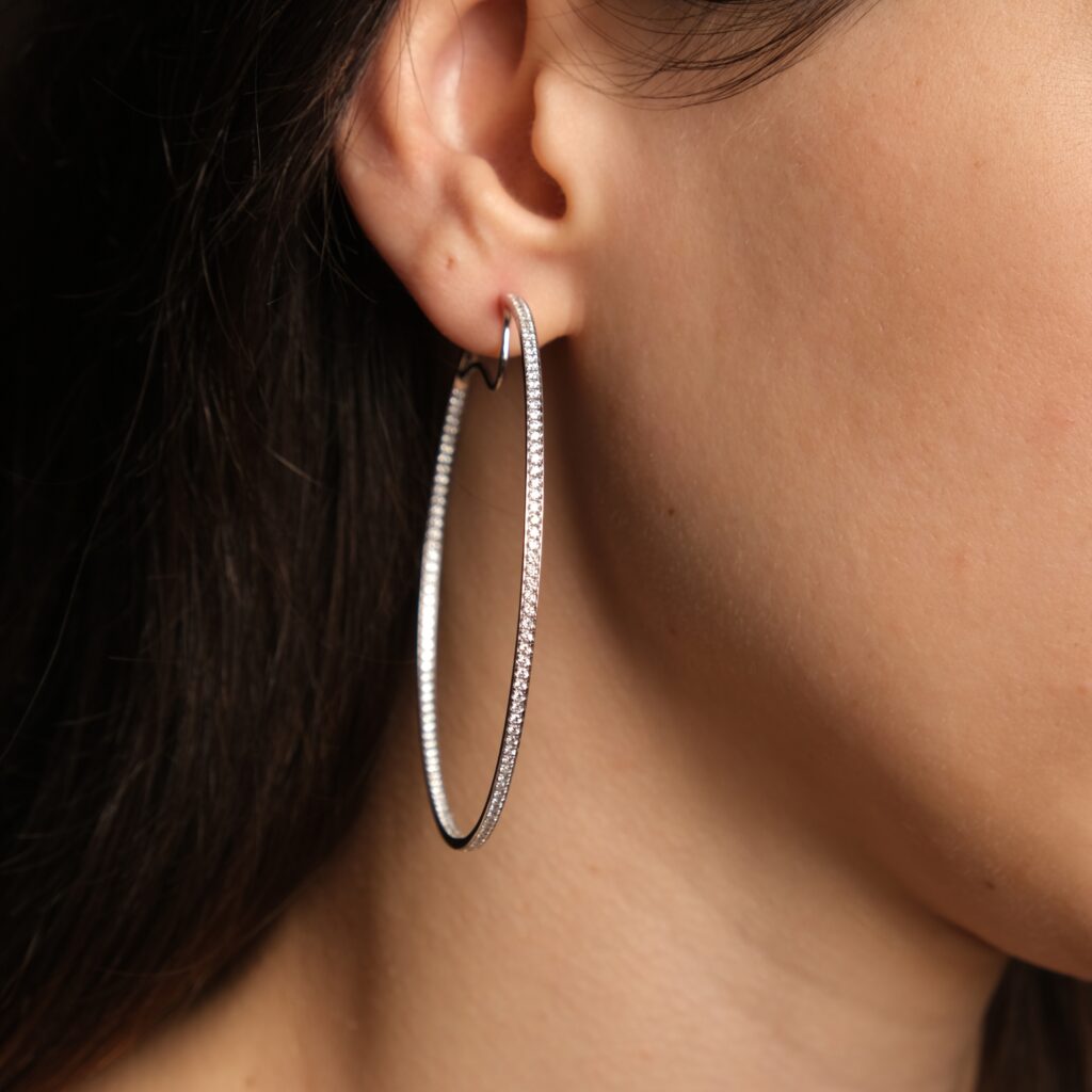 lab diamond hoops earrings