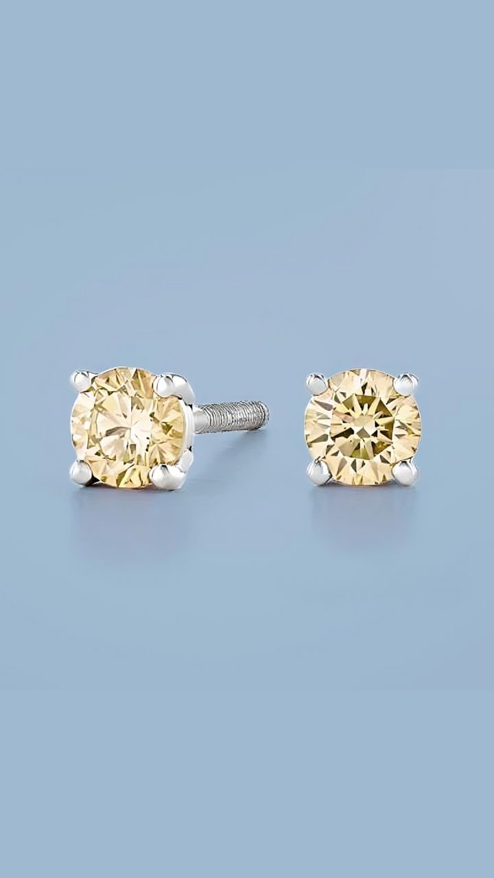 fancy color diamond earring