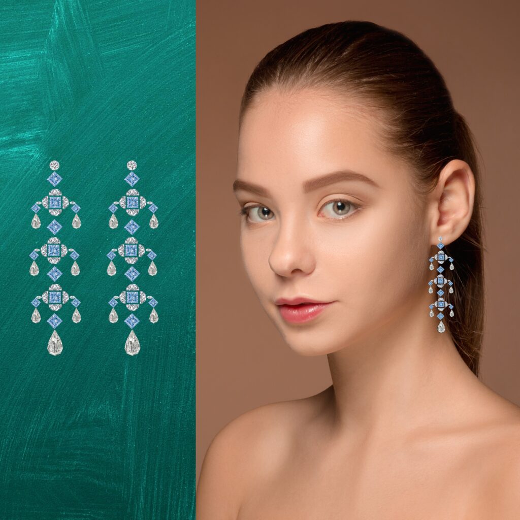 fancy lab created diamond earrings