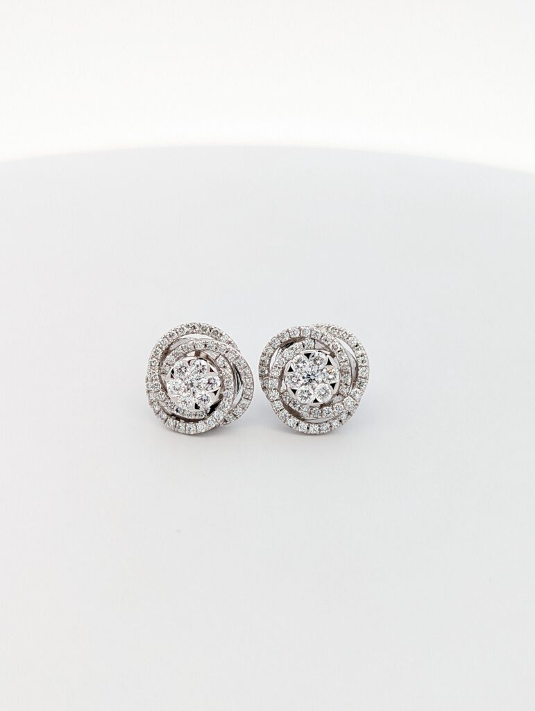 Lab diamond studs earrings