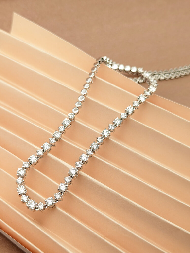 lab diamond tennis necklace