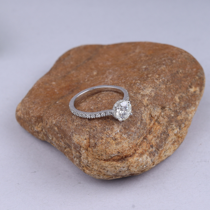 Pave Band Lab Diamond Ring