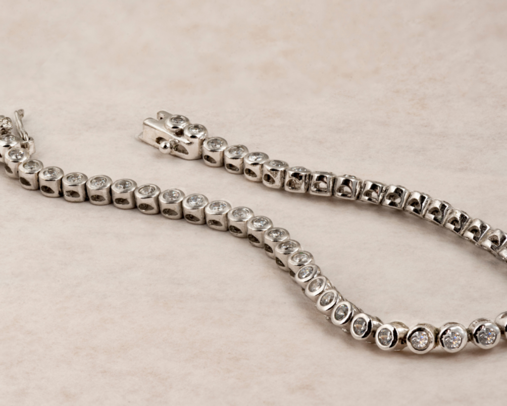 bezel diamond tennis necklace​