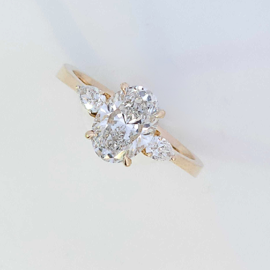 three stone diamond engagement ring